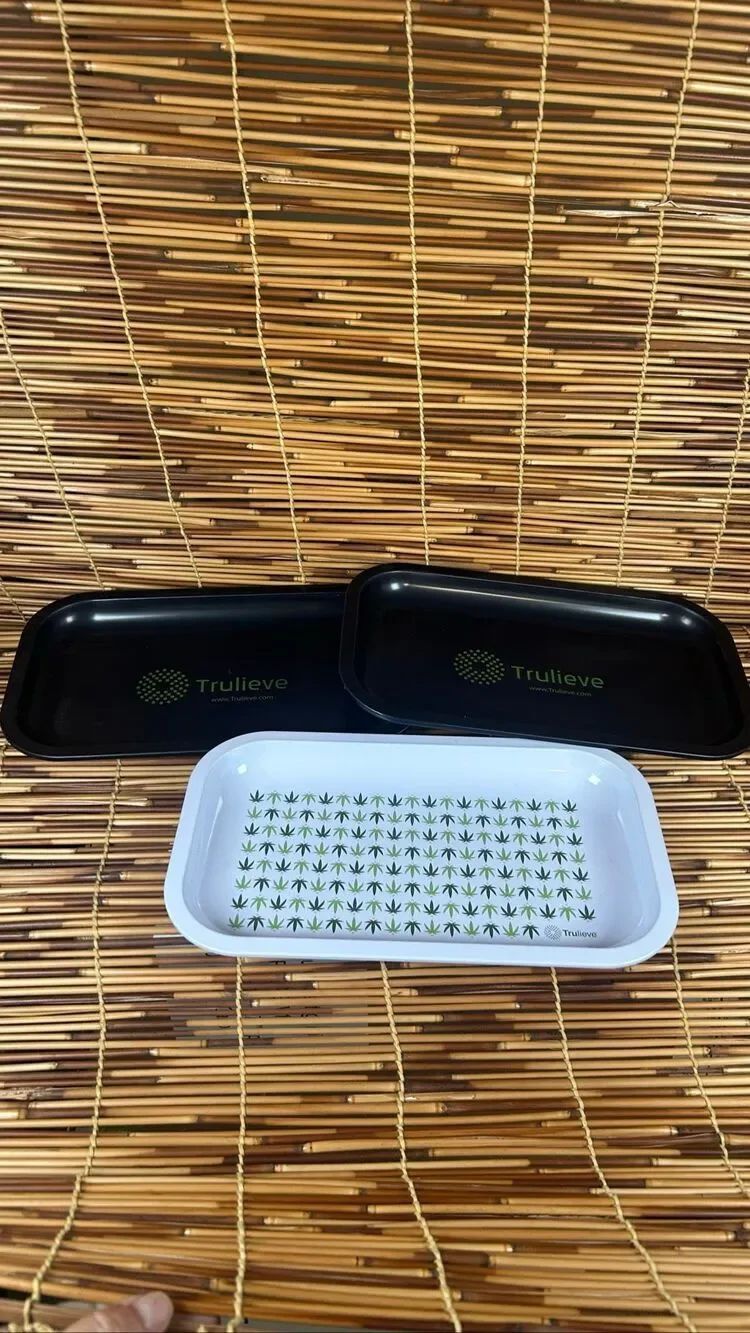 Trulieve Rolling Trays Set of 3 Metal Tin